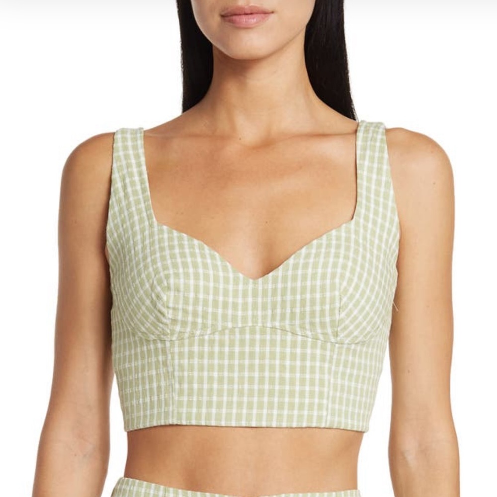 NWT Elodie gingham printed corset crop top